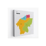 Harita Sepeti Bartın İli Ve İlçeler Haritası Dekoratif Kanvas Tablo 1282 70 X 70 Karışık Hs-1282