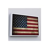 Harita Sepeti Beyaz Çerçeveli Amerika Birleşik Devletleri Bayrağı Rustik Kanvas Tablo 40 X 55 Beyaz Frm_5412