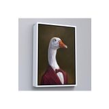 Harita Sepeti Beyaz Çerçeveli Gözlüklü İnsan Vücutlu Kaz Pop Art Kanvas Tablo 40 X 55 Beyaz Frm_5245