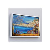 Harita Sepeti Beyaz Çerçeveli Güney İtalya Yağlıboya Görünüm Dekoratif Kanvas Duvar Tablosu 25 X 35 Beyaz Frm_3578