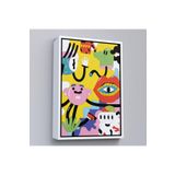 Harita Sepeti Beyaz Çerçeveli İkonik Pop Art Uzaylı Tablosu 40 X 55 Beyaz Frm364