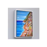 Harita Sepeti Beyaz Çerçeveli İtalya La Bella Positano Amalfi Sahili Duvar Tablosu 75 X 105 Beyaz Frm6237