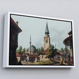 Harita Sepeti Beyaz Çerçeveli Luigi Mayer - Osmanlı Dönemi Bulgaristan Razgrad Kaskerat Tablosu 75 X 105 Beyaz Frm7038