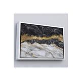 Harita Sepeti Beyaz Çerçeveli Mermer Desenli Ve Altun Tozu Detaylı Soyut Modern Kanvas Tablo 55 X 75 Beyaz Frm_5054