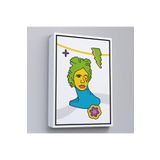Harita Sepeti Beyaz Çerçeveli Pop Art Yunan Heykeli Tablosu 55 X 75 Beyaz Frm372