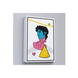 Harita Sepeti Beyaz Çerçeveli Pop Art Yunan Heykeli Tablosu 55 X 75 Beyaz Frm374