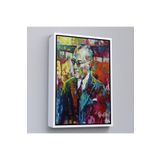 Harita Sepeti Beyaz Çerçeveli Yağlı Boya Efektli Renkli Mustafa Kemal Atatürk Duvar Tablosu 55 X 75 Beyaz Frm_6069