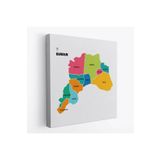 Harita Sepeti Burdur Ili Ve Ilçeler Haritası Dekoratif Kanvas Tablo 1303 70 X 70 Karışık Hs-1303