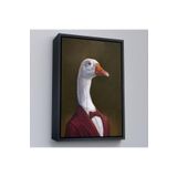 Harita Sepeti Çerçeveli Gözlüklü İnsan Vücutlu Kaz Pop Art Kanvas Tablo-5245 40 X 55 Siyah Frm_5245