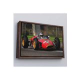 Harita Sepeti Çerçeveli Imola İtalya, Luigi Musso Tarihi Gp 2012, Heron Alfa Romeo F1 Sürücüsü-3719 25 X 35 Kahverengi Frm_3719