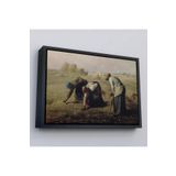 Harita Sepeti Çerçeveli Millet Darı Toplayıcı Kadınlar Tablosu - Jean-François - French-6652 40 X 55 Siyah Frm_6652