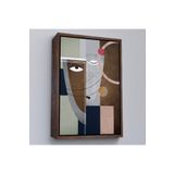 Harita Sepeti Çerçeveli Modern Soyut Geometri El Boyaması Güzel Yüz Kanvas Duvar Tablosu-5112 25 X 35 Kahverengi Frm_5112