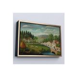 Harita Sepeti Çerçeveli Rousseau - Bebek Arabaları Pastoral Tablosu-7108 55 X 75 Altın Frm_7108