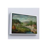 Harita Sepeti Çerçeveli Rousseau - Bebek Arabaları Pastoral Tablosu-7108 75 X 105 Beyaz Frm_7108