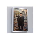 Harita Sepeti Çerçeveli Vladimir Lenin Sovyet Dönemi Rusya Dekoratif Duvar Tablosu-6194 25 X 35 Beyaz Frm_6194