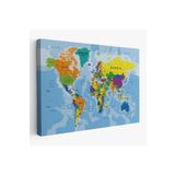 Harita Sepeti Detaylı Dünya Haritası Kanvas Tablo 1019 95 X 165 Karışık Hs-1019