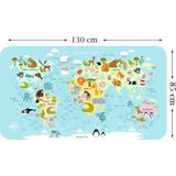 Harita Sepeti Eğitici Dünya Haritası Dünya Atlası Çocuk ve Bebek Odası Duvar Sticker 3782 - Renkli - 85 x 130 cm