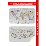 Harita Sepeti Eğitici Öğretici Dünya Ve Türkiye Haritası Çocuk Odası Duvar Sticker- 3884