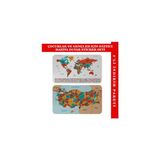 Harita Sepeti Eğitici Öğretici Dünya ve Türkiye Haritası Duvar Sticker 2'li Set Turuncu Renkli Çocuk Odası için