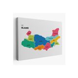 Harita Sepeti Elazığ Ili Ve Ilçeler Haritası Dekoratif Kanvas Tablo 1330 125 X 70 Karışık Hs-1330