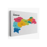 Harita Sepeti Erzincan İli Ve İlçeler Haritası Dekoratif Kanvas Tablo 1333 95 X 55 Karışık Hs-1333