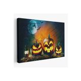 Harita Sepeti Gaz Lambası Ve Oymalı Kabaklar, Cadılar Bayramı Dekoratif Duvar Tablosu-5199 50 X 70 Karışık Hs-5199