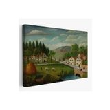Harita Sepeti Henri Rousseau - Dere Balıkçı Ve Bebek Arabalarının Bulunduğu Pastoral Manzara Tablosu-7108 150 X 255 Karışık Tbl_7108