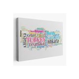 Harita Sepeti İller İsimli Dekoratif Kanvas Tablo 1003 95 X 55 Karışık Hs-1003
