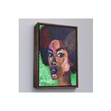 Harita Sepeti Kahverengi Çerçeveli Afrikalı Kadın Portresi Pop Art Duvar Tablosu 40 X 55 Kahverengi Frm6004