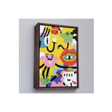 Harita Sepeti Kahverengi Çerçeveli İkonik Pop Art Uzaylı Tablosu 40 X 55 Kahverengi Frm364