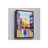 Harita Sepeti Kahverengi Çerçeveli İtalya Şehir Manzarası Yağlıboya Görünüm Dekoratif Kanvas Duvar Tablosu 40 X 55 Kahverengi Frm_5933