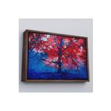 Harita Sepeti Kahverengi Çerçeveli Ormandaki Güzel Sonbahar Ağacı Kanvas Duvar Tablosu 40 X 55 Kahverengi Frm_1192