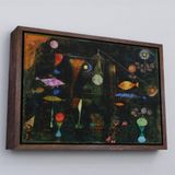 Harita Sepeti Kahverengi Çerçeveli Paul Klee - Sihirli Balık Tablo - Fish Magic 55 X 75 Kahverengi Frm7109