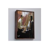 Harita Sepeti Kahverengi Çerçeveli Piyano Çalan Adam Ve Kadın Duvar Tablosu 40 X 55 Kahverengi Frm_6191