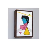 Harita Sepeti Kahverengi Çerçeveli Pop Art Yunan Heykeli Tablosu 55 X 75 Kahverengi Frm374