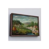 Harita Sepeti Kahverengi Çerçeveli Rousseau - Bebek Arabaları Pastoral Tablosu 75 X 105 Kahverengi Frm_7108