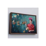 Harita Sepeti Kahverengi Çerçeveli Ünlü Ressam Ve Kelebekler Kanvas Tablo 40 X 55 Kahverengi Frm_5169