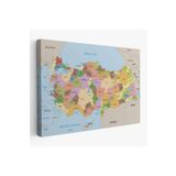 Harita Sepeti Kanvas Türkiye Haritası Komşulu Ülkeli Dekoratif 1067 125 X 210 Karışık Hs-1067