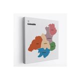 Harita Sepeti Karabük Ili Ve Ilçeler Haritası Dekoratif Kanvas Tablo 1374 50 X 50 Karışık Hs-1374