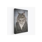 Harita Sepeti Kedi Kafalı İnsan Kanvas Tablo-4985 35 X 50 Karışık Hs-4985
