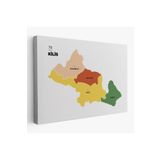 Harita Sepeti Kilis İli Ve İlçeler Haritası Dekoratif Kanvas Tablo 1389 125 X 70 Karışık Hs-1389
