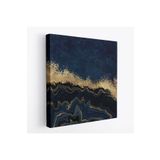 Harita Sepeti Lacivert Ve Gold'Un Mükemmel Uyumu Mermer Görünümlü Modern Kanvas Tablo-5065 70 X 70 Karışık Hs-5065