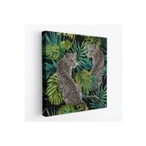 Harita Sepeti Leoparlar Dekoratif Kanvas Tablo-5813 90 X 90 Karışık Hs-5813