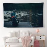 Harita Sepeti Motosiklet Duvar Örtüsü Halısı Büyük Duvar Örtüsü Halısı Motosiklet Sürücüleri Için Hediye 5379 - 65 x 100 cm