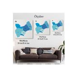 Harita Sepeti Muş İli Ve İlçeler Haritası Dekoratif Kanvas Tablo 1426 70 X 70 Karışık Hs-1426