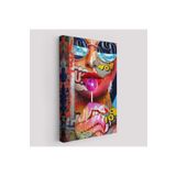 Harita Sepeti Pop Art Sokak Sanatı Renkli Kadın Dekoratif Duvar Tablosu-6107 35 X 50 Karışık Hs-6107