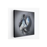 Harita Sepeti Romantik Beden, 3D Efekti Gri Ve Gümüş İnsan Metalik Kanvas Tablo-5359 70 X 70 Karışık Hs-5359
