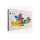 Harita Sepeti Samsun İli Ve İlçeler Haritası Dekoratif Kanvas Tablo 1445 125 X 70 Karışık Hs-1445