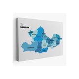 Harita Sepeti Samsun Ili Ve Ilçeler Haritası Dekoratif Kanvas Tablo 1447 95 X 55 Karışık Hs-1447