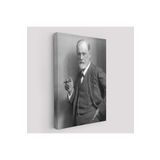 Harita Sepeti Sigmund Freud Elinde Puro İle Siyah Beyaz Fotoğrafı Kanvas Tablo-5238 50 X 70 Karışık Hs-5238